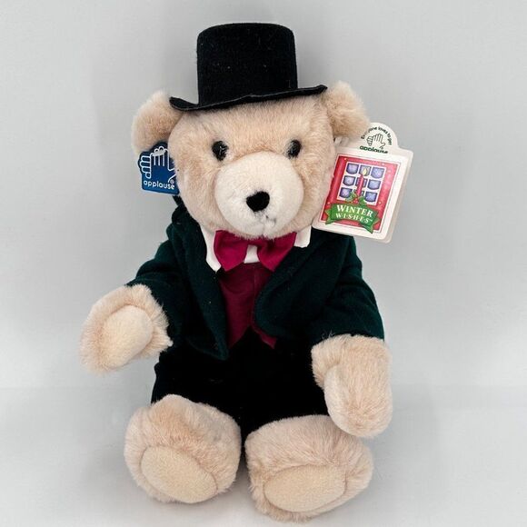 Vintage Applause Christmas Caroler Bear Jointed Articulated New w/ Hang Tag - Picture 1 of 8